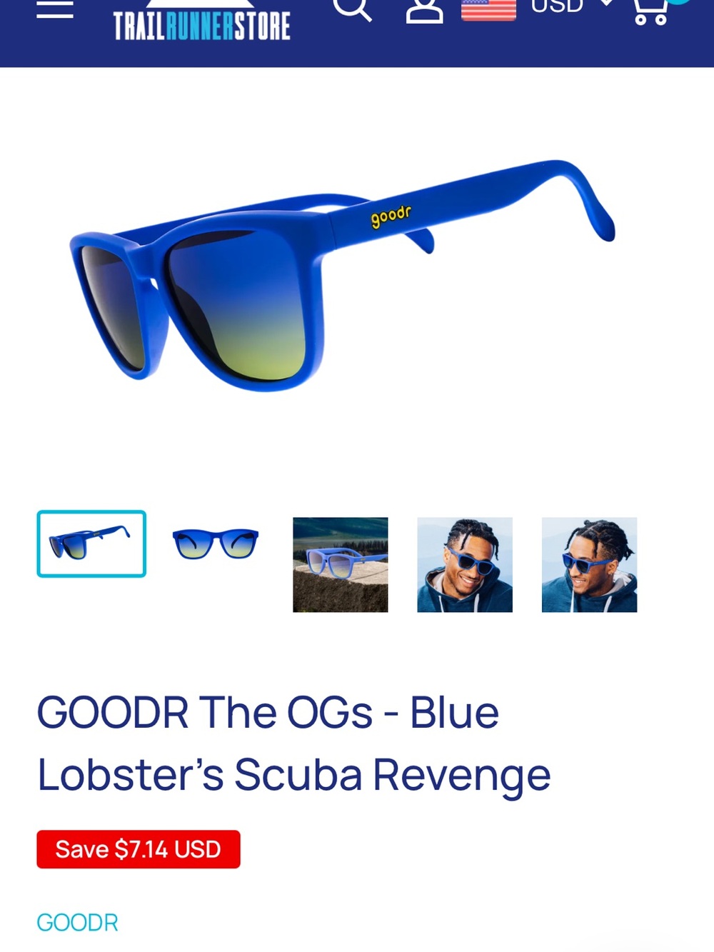 goodr Blue lobster scuba revenge sunglasses NWT